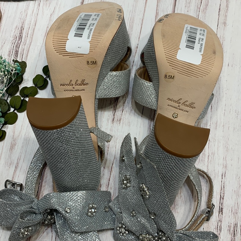 ANTONIO MELANI x Nicola Bathie Lila Bow Detail Platform Dress Sandals - Picture 10 of 13